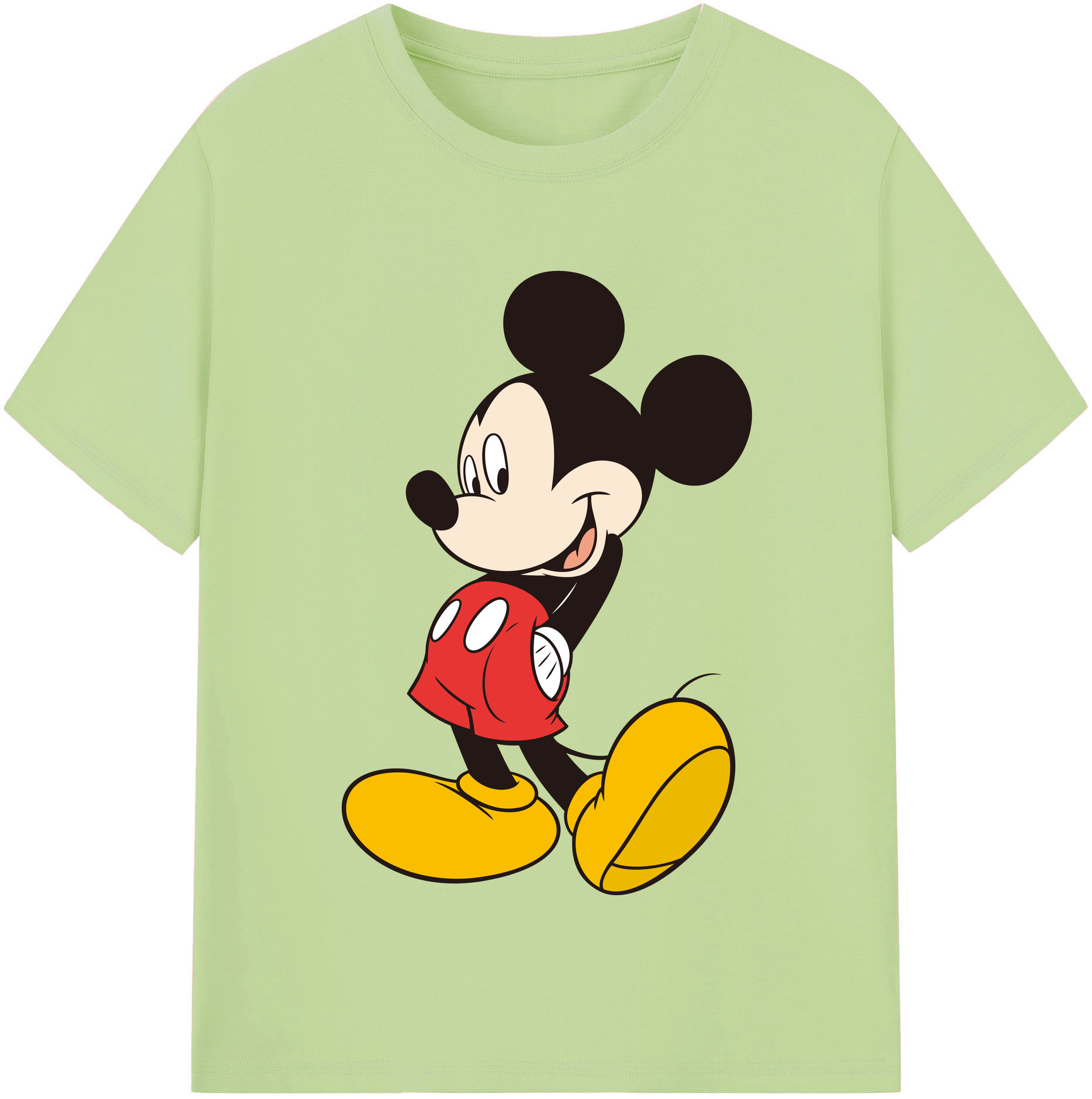 （画像用） ミッキーマウス Mickey Mouse 綿100％半袖Tシャツ（フロントプリント）